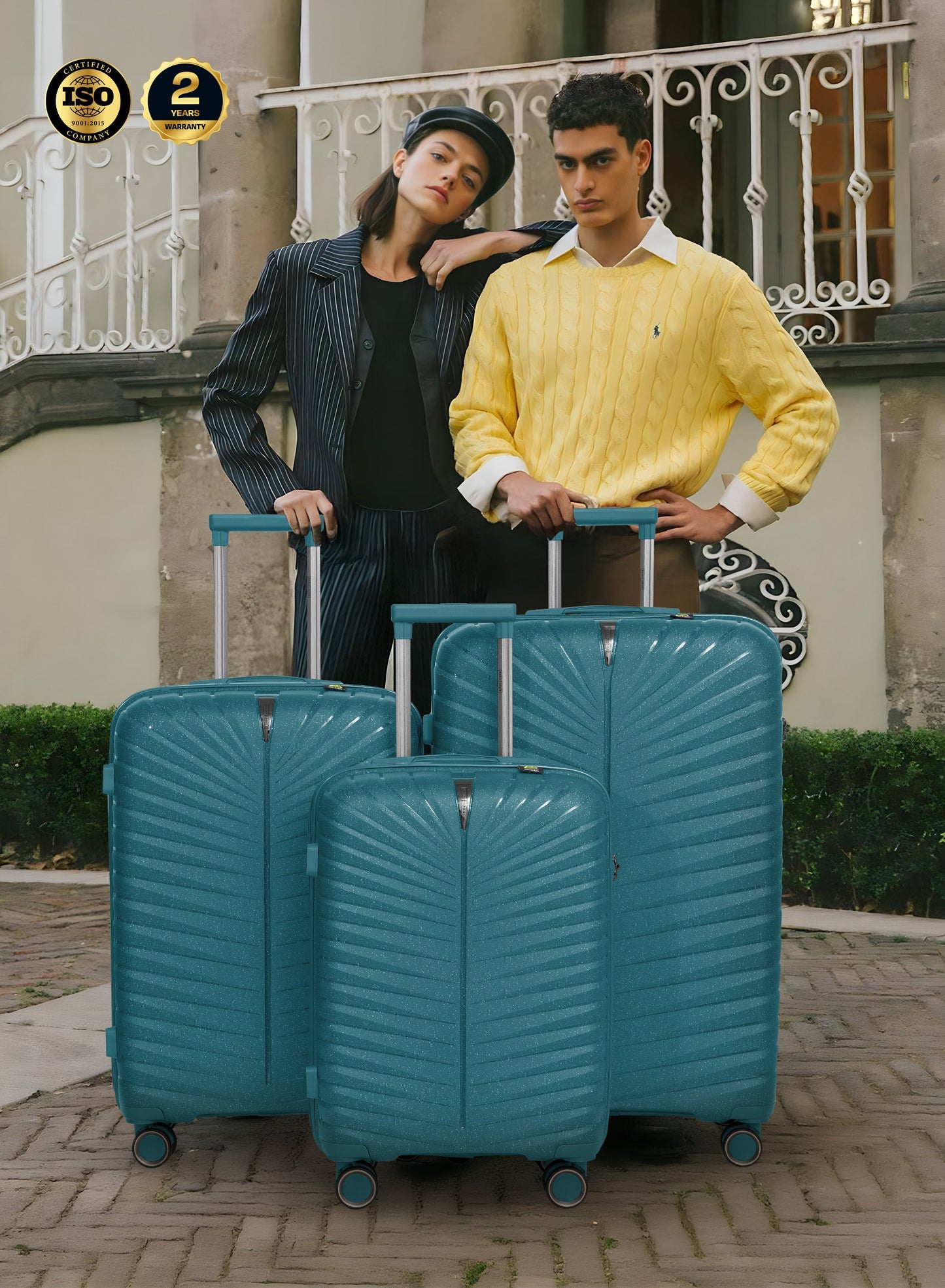 Parajohn Skyridge 3-Piece Anti Theft PP Luggage Set Lightweight Small 10KG, Medium 20KG & Large 30KG ABS 8 Wheels Trolley Hardsided Travel Suitcase  PARAJOHN UAE