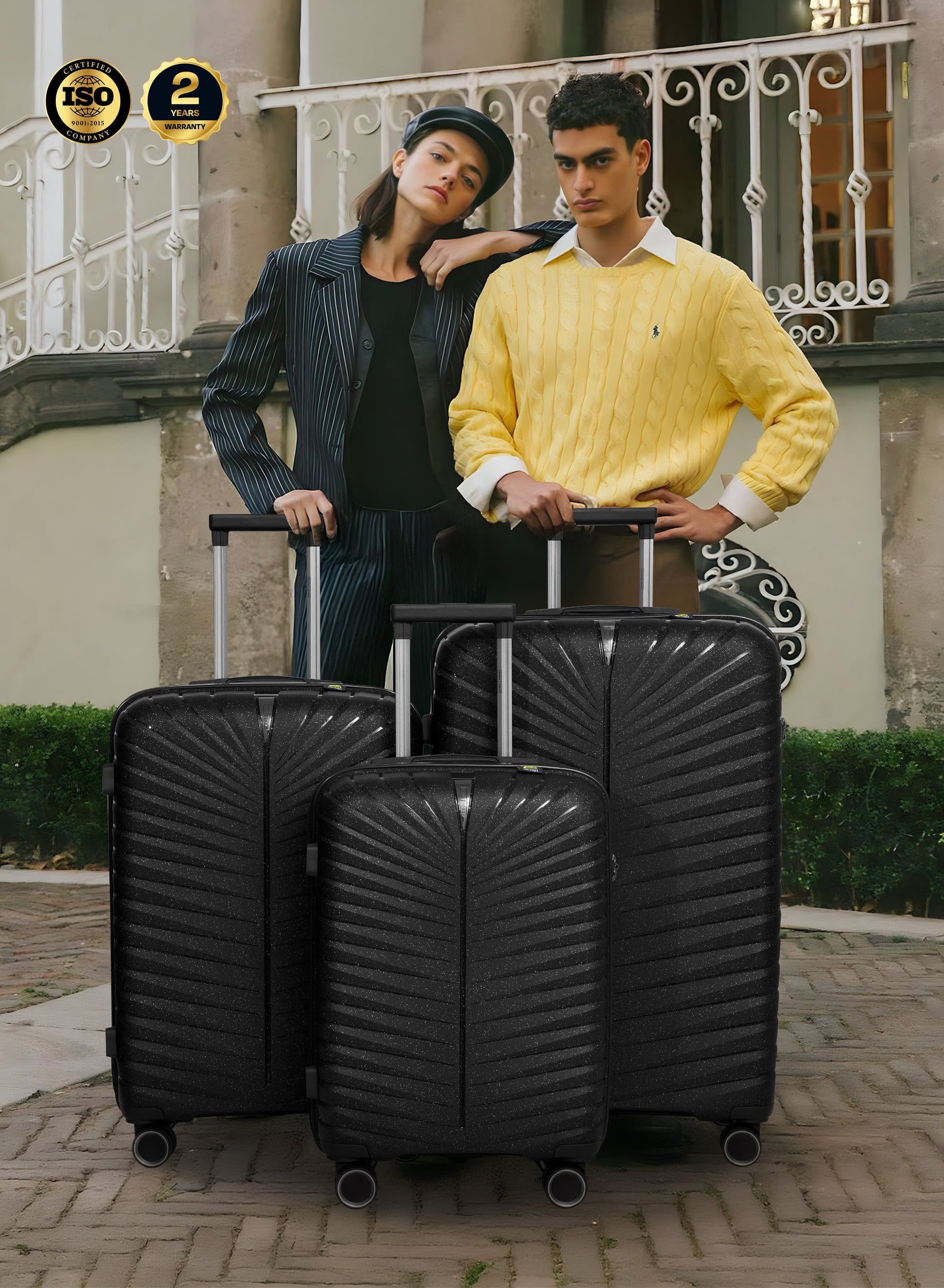 Parajohn Skyridge 3-Piece Anti Theft PP Luggage Set Lightweight Small 10KG, Medium 20KG & Large 30KG ABS 8 Wheels Trolley Hardsided Travel Suitcase  PARAJOHN UAE