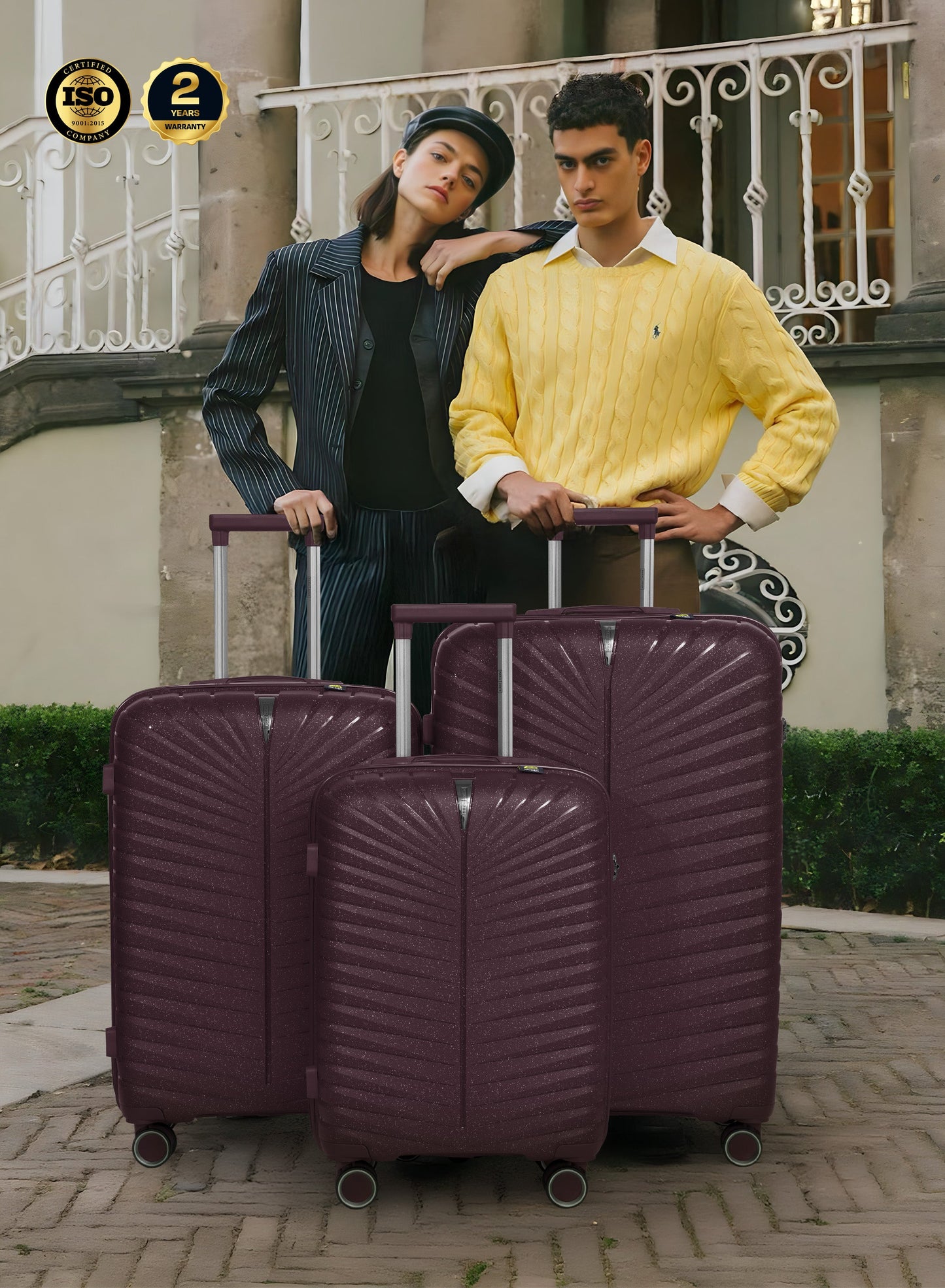 Parajohn Skyridge 3-Piece Anti Theft PP Luggage Set Lightweight Small 10KG, Medium 20KG & Large 30KG ABS 8 Wheels Trolley Hardsided Travel Suitcase  PARAJOHN UAE