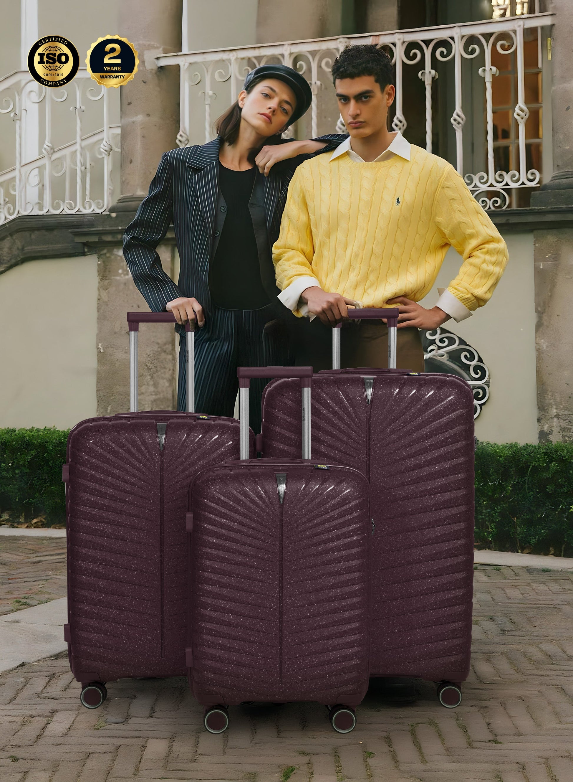 Parajohn Skyridge 3-Piece Anti Theft PP Luggage Set Lightweight Small 10KG, Medium 20KG & Large 30KG ABS 8 Wheels Trolley Hardsided Travel Suitcase  PARAJOHN UAE