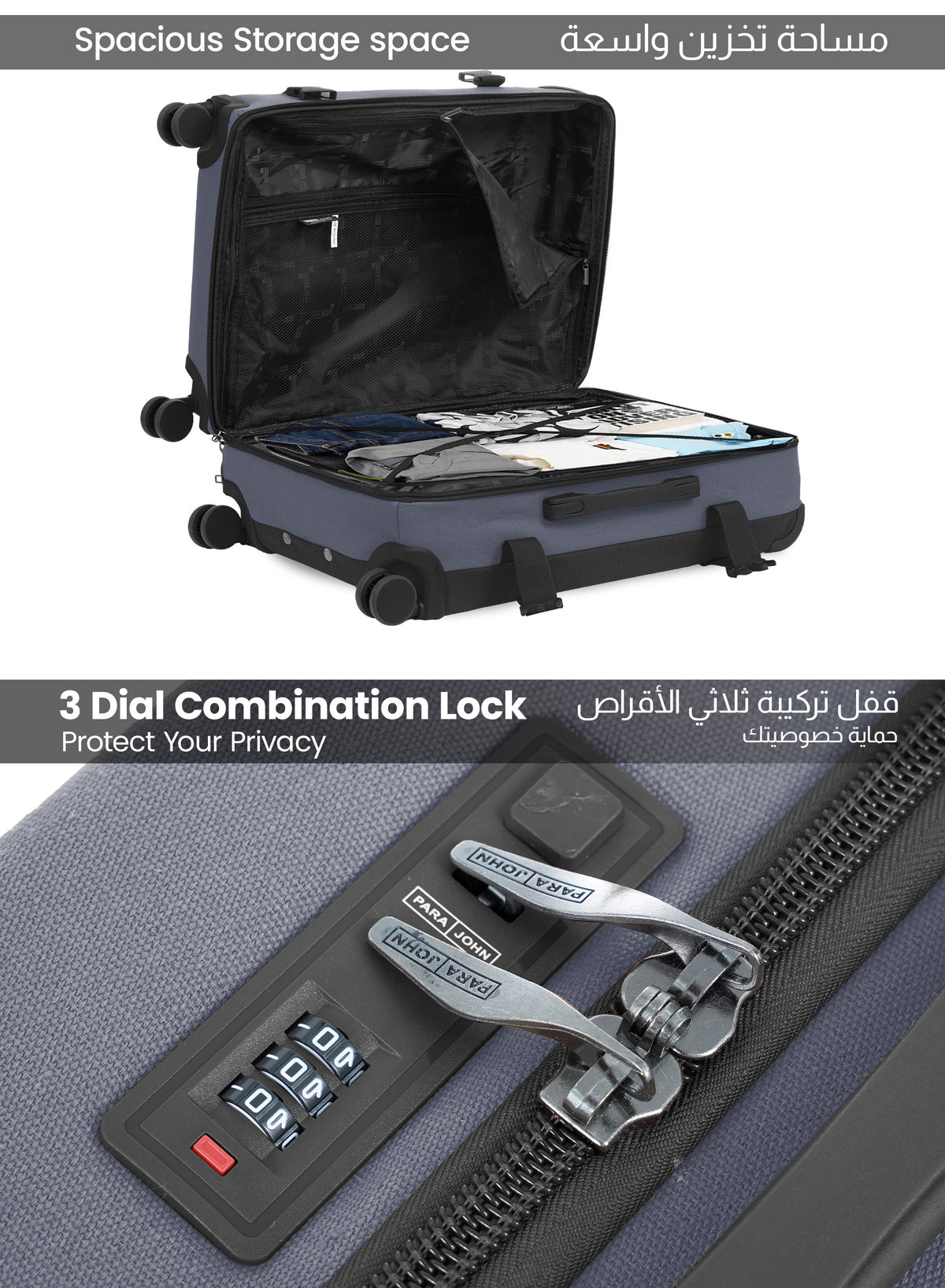 Parajohn Retro 3-Piece Luggage Set | Vintage Style, ABS  PARAJOHN UAE