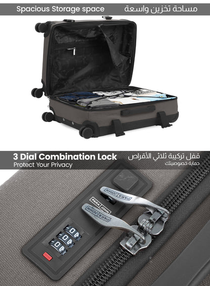 Parajohn Retro Series 3 Piece Lightweight Luggage Set | Small 10KG, Medium 20KG & Large 30KG ABS 8 Wheels Luggage