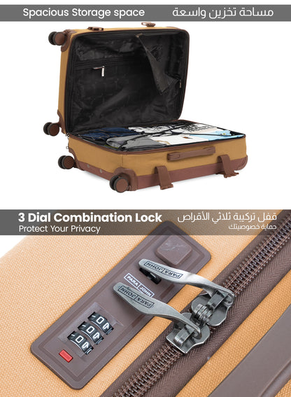 Parajohn Retro Series 3 Piece Lightweight Luggage Set | Small 10KG, Medium 20KG & Large 30KG ABS 8 Wheels Luggage