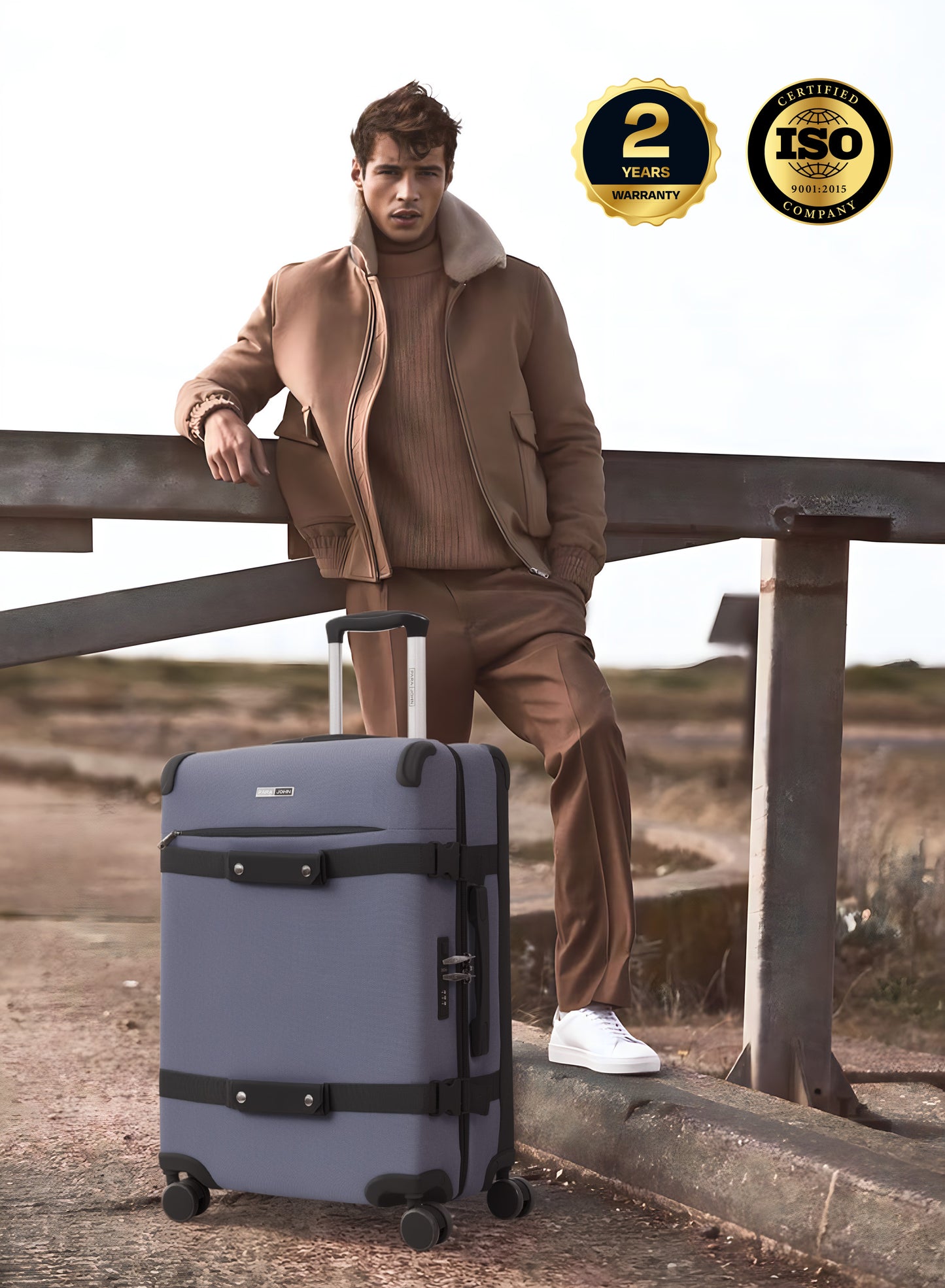 Parajohn Retro Series 3 Piece Lightweight Luggage Set | Small 10KG, Medium 20KG & Large 30KG ABS 8 Wheels Luggage