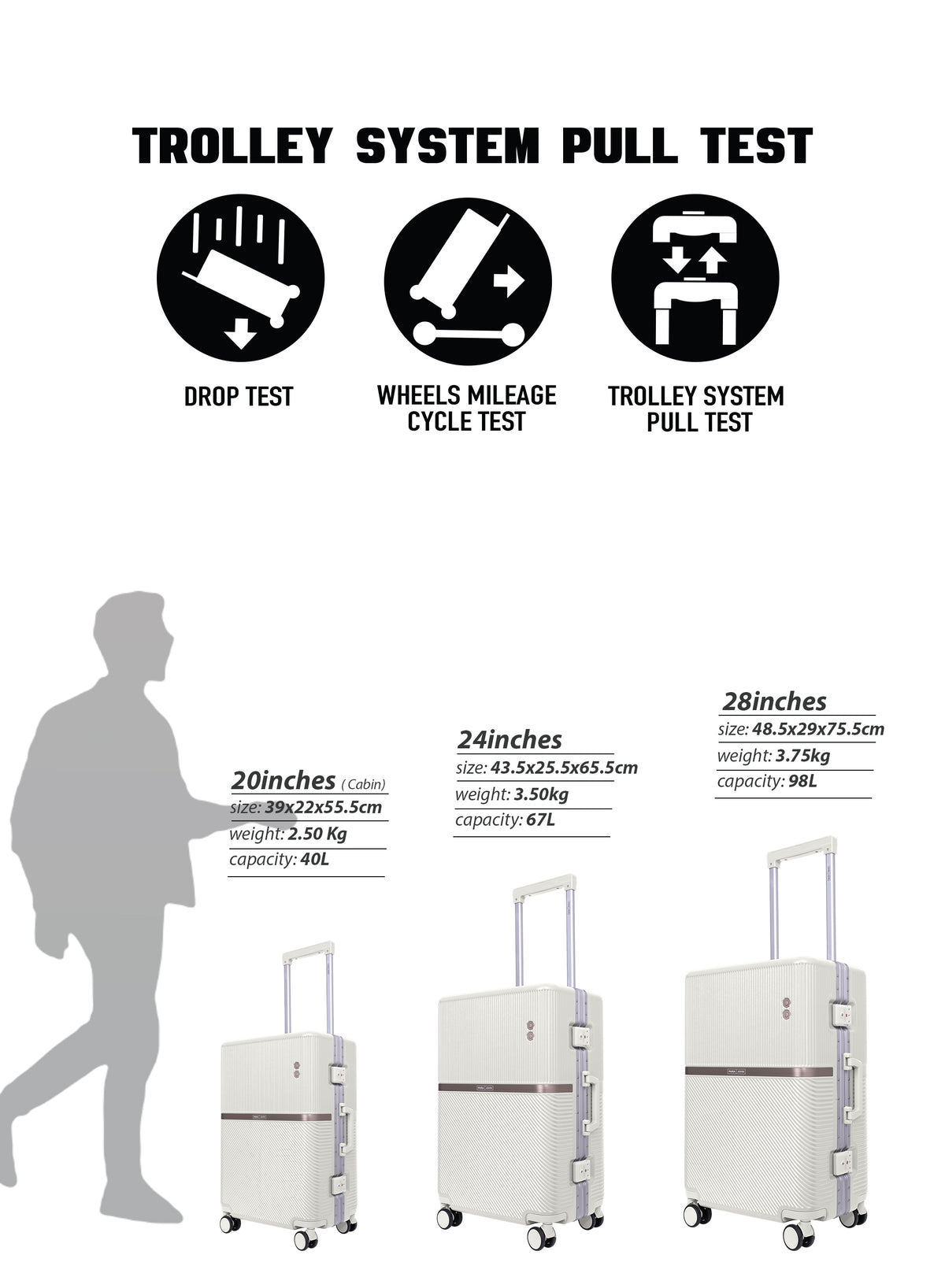 Parajohn PRIMEVAULT - Zipperless PC Luggage Set of 3