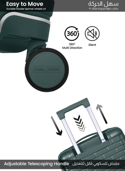 Parajohn 3 PCS PC Luggage Set – 20”,24”,28” Hard Shell Suitcases with 8 Spinner Wheels, Durable Polycarbonate Travel Trolley Set  PARAJOHN UAE
