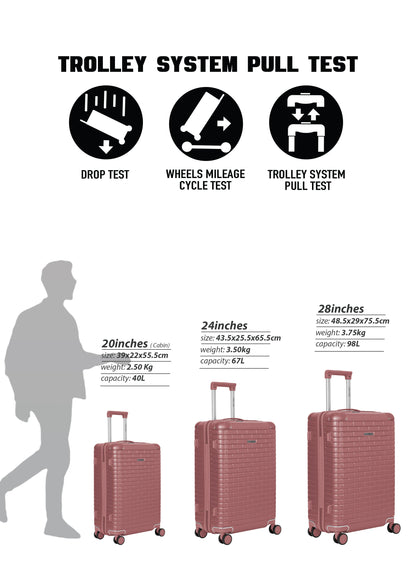 Parajohn 3 PCS PC Luggage Set – 20”,24”,28” Hard Shell Suitcases with 8 Spinner Wheels, Durable Polycarbonate Travel Trolley Set  PARAJOHN UAE