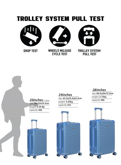 Parajohn 3 PCS PC Luggage Set – 20”,24”,28” Hard Shell Suitcases with 8 Spinner Wheels, Durable Polycarbonate Travel Trolley Set  PARAJOHN UAE
