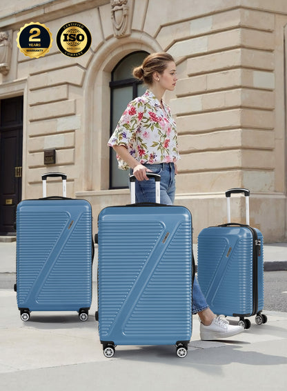 Parajohn Aeris 3-Piece Set ABS+PC Luggage Set Lightweight Small 10KG, Medium 20KG & Large 30KG 8 Wheels Trolley Hardsided Travel Suitcase