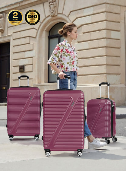 Parajohn Aeris 3-Piece Set ABS+PC Luggage Set Lightweight Small 10KG, Medium 20KG & Large 30KG 8 Wheels Trolley Hardsided Travel Suitcase