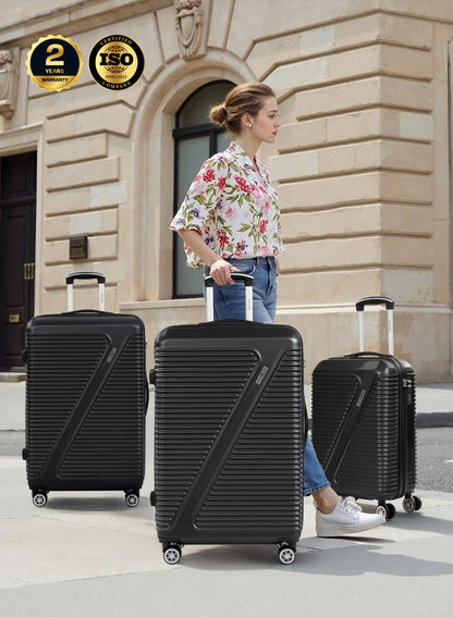 Parajohn Aeris 3-Piece Set ABS+PC Luggage Set Lightweight Small 10KG, Medium 20KG & Large 30KG 8 Wheels Trolley Hardsided Travel Suitcase