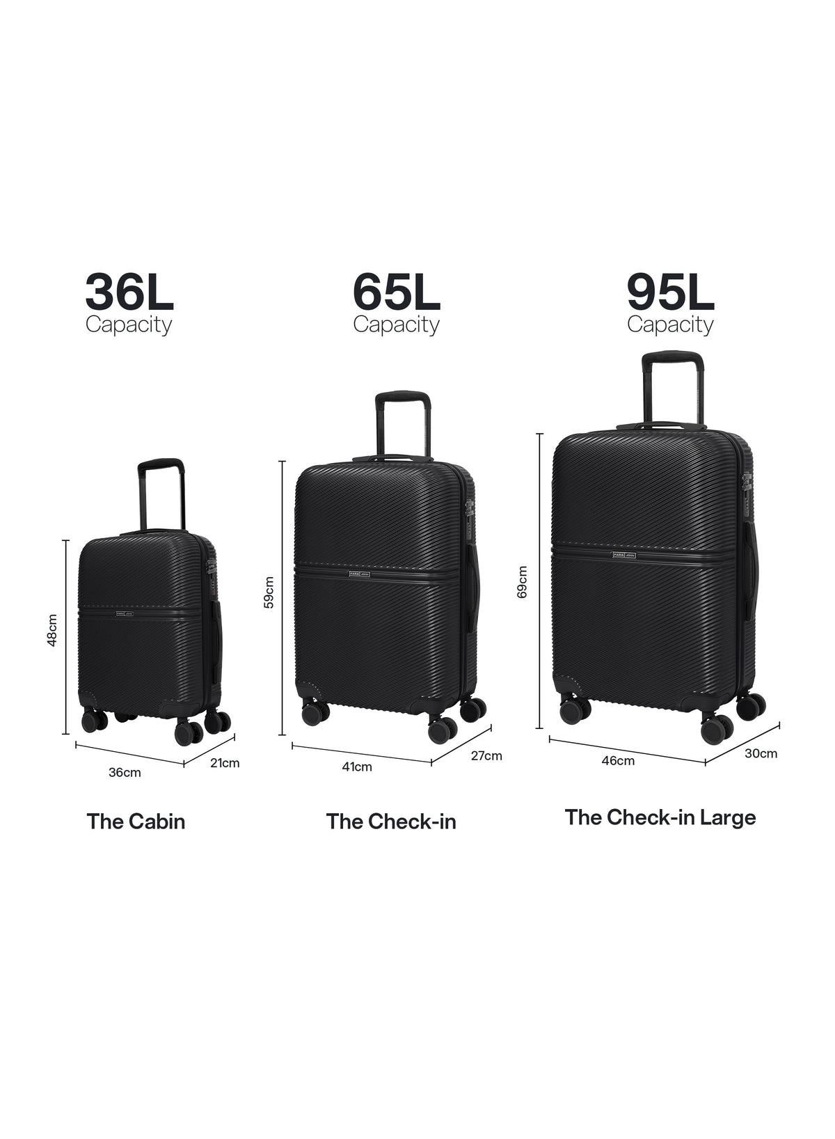 Parajohn STRATO - 8-Wheel PC Luggage Set of 3  PARAJOHN UAE