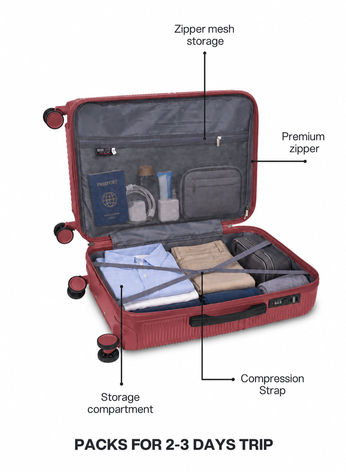 Parajohn STRATO - 8-Wheel PC Luggage Set of 3  PARAJOHN UAE