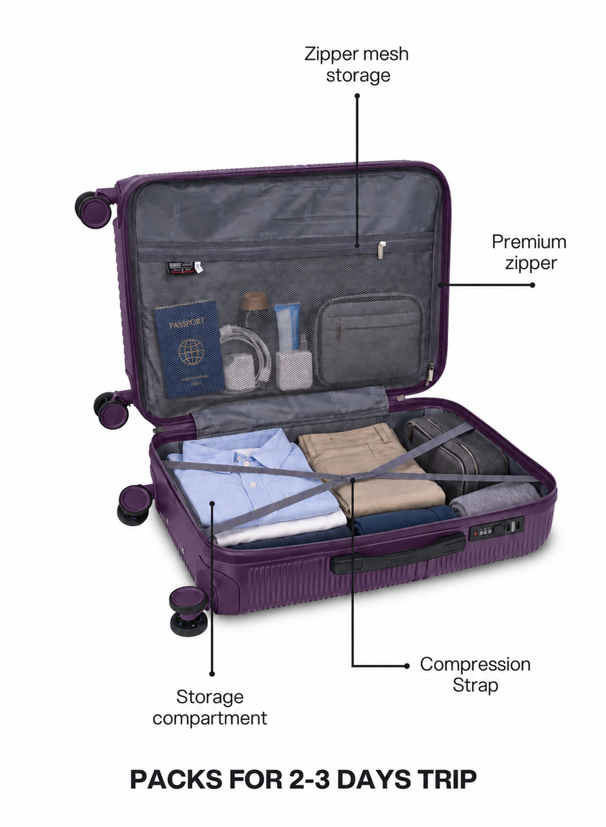 Parajohn STRATO - 8-Wheel PC Luggage Set of 3  PARAJOHN UAE