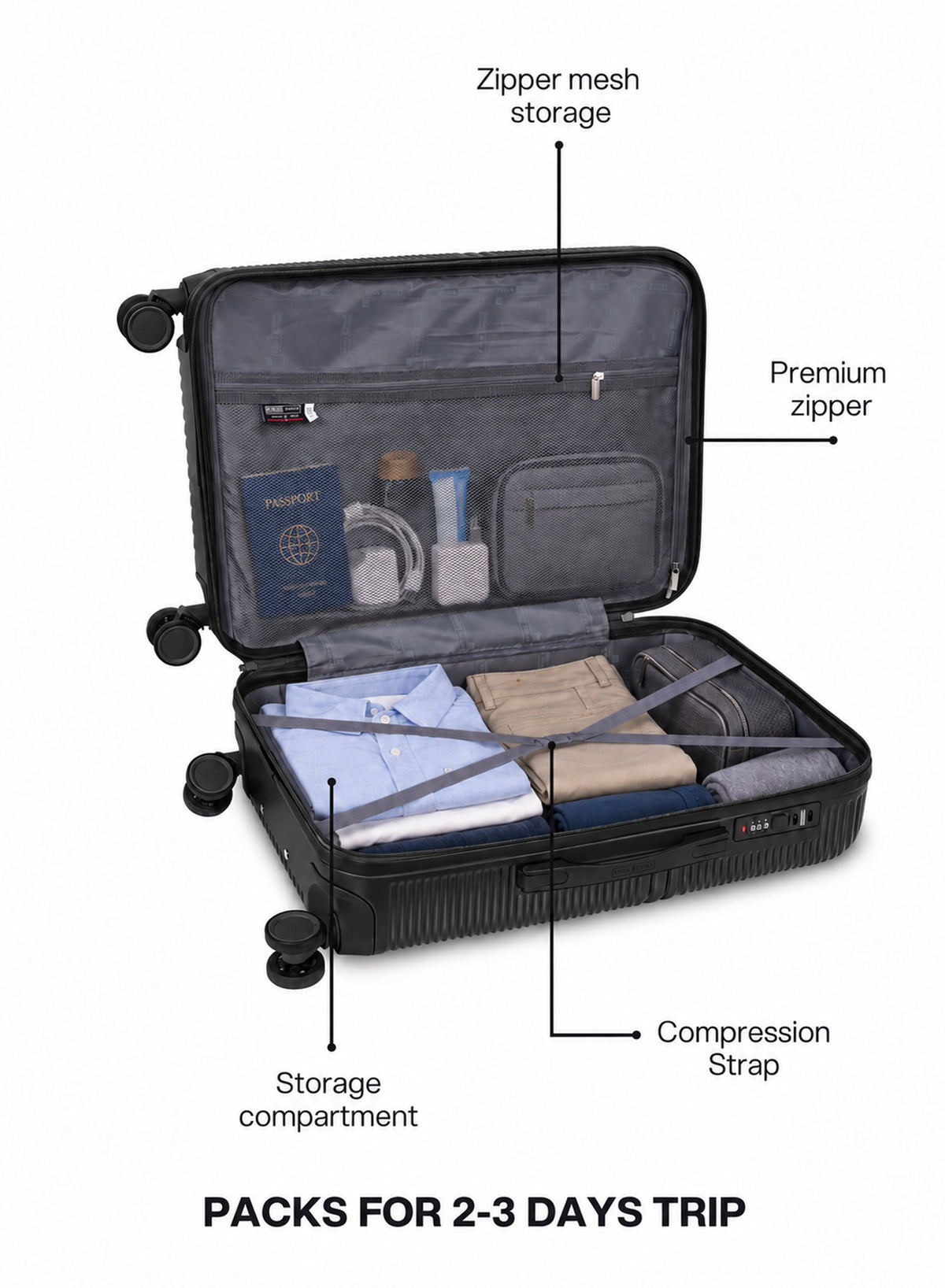 Parajohn STRATO - 8-Wheel PC Luggage Set of 3  PARAJOHN UAE