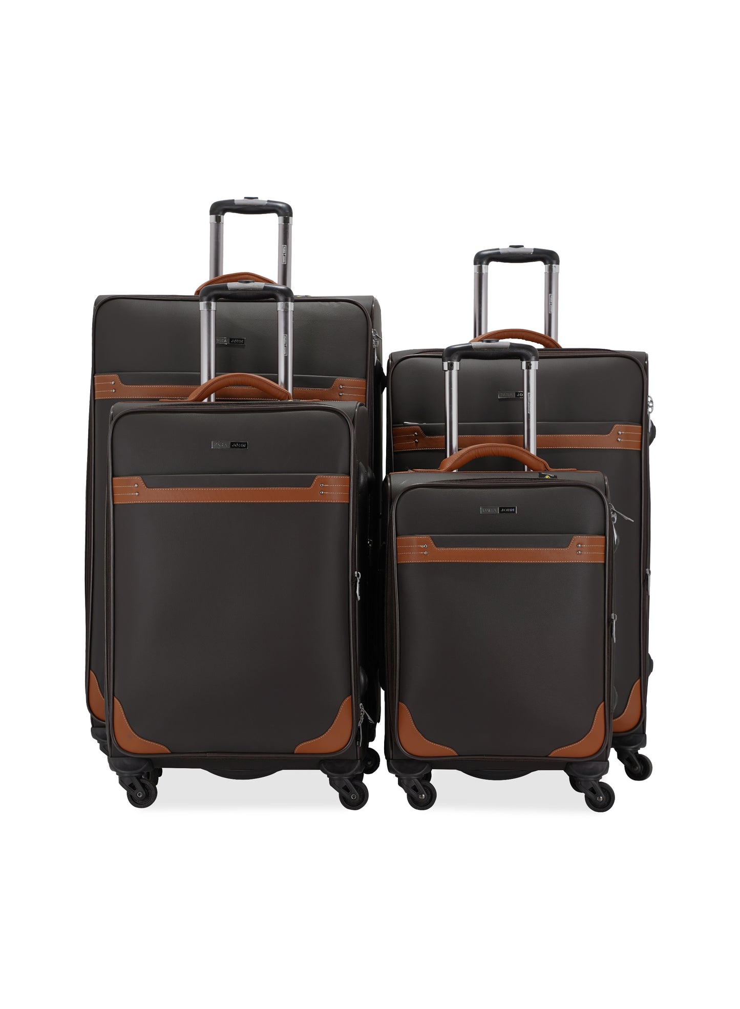 BigBolt 4-Piece PU Leather Premium Luggage Trolley Set