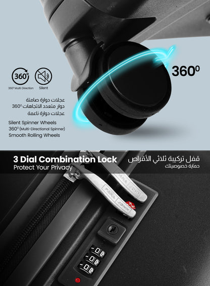 WAVEX Series 4-Piece Premium Polypropylene Luggage Set