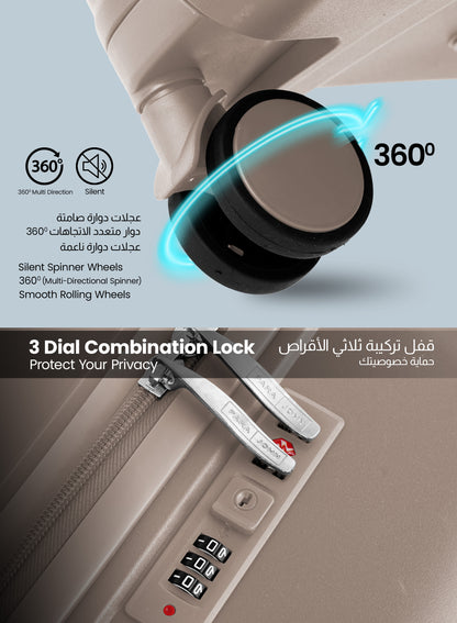 WAVEX Series 4-Piece Premium Polypropylene Luggage Set