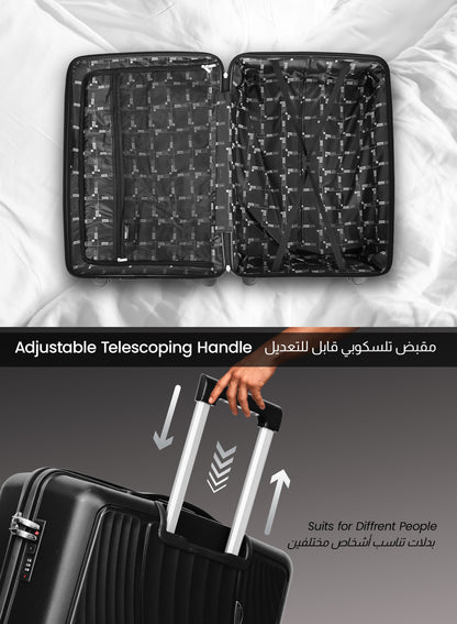 WAVEX Series 4-Piece Premium Polypropylene Luggage Set