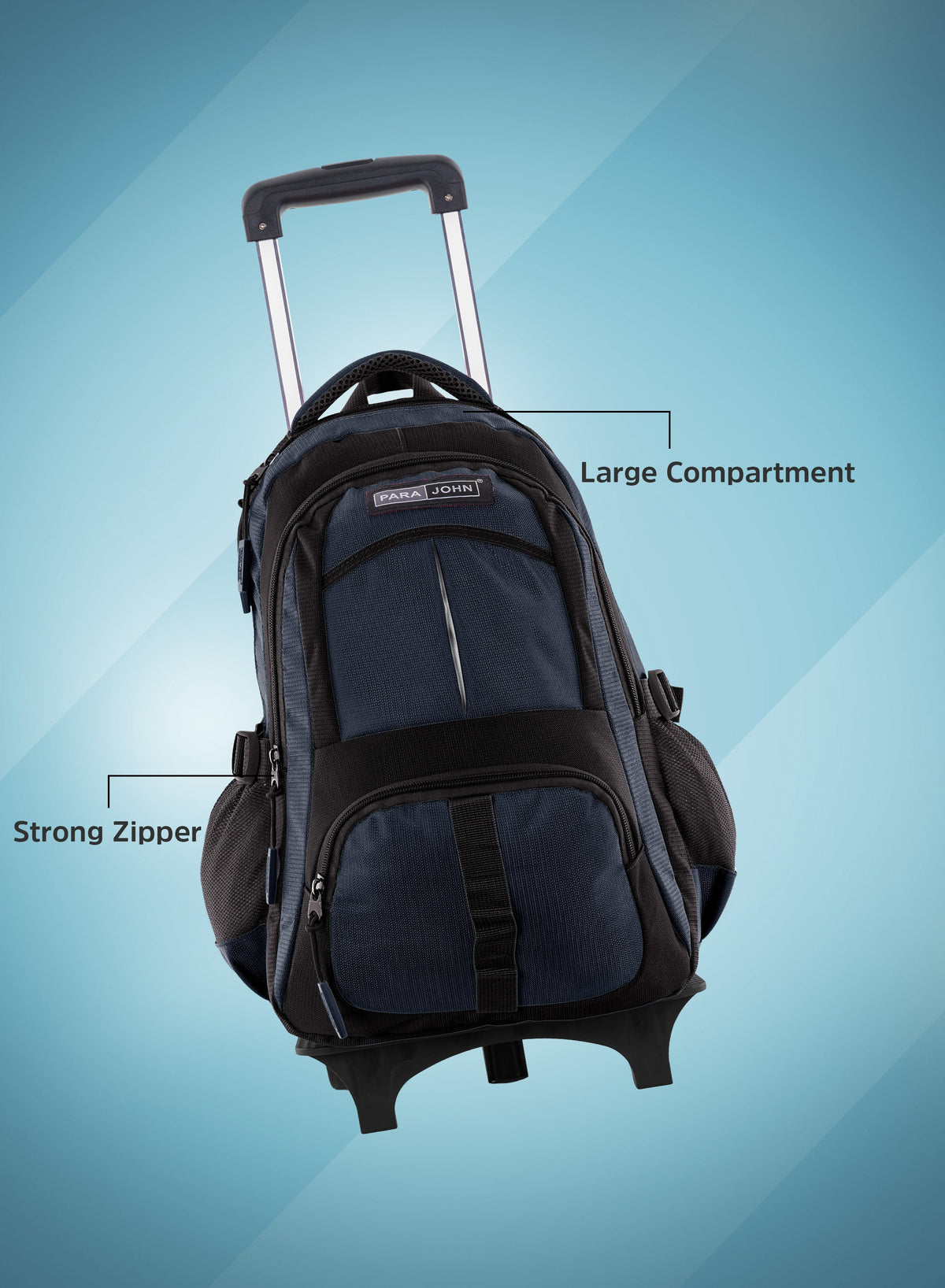 Parajohn Trolley Backpack with Wheels – Rolling School & Travel Backpack with Telescopic Handle, Heavy Duty Wheels & Multiple Compartments (16”, 18”, 20”)  PARAJOHN UAE