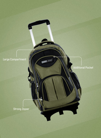 Parajohn Trolley Backpack – 18” Rolling School Bag with Wheels & Telescopic Handle  PARAJOHN UAE