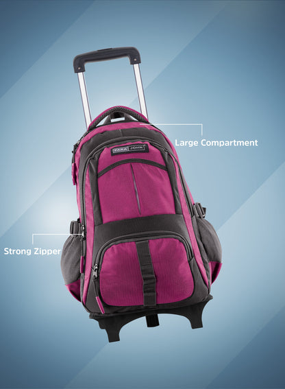 Parajohn Trolley Backpack with Wheels – Rolling School & Travel Backpack with Telescopic Handle, Heavy Duty Wheels & Multiple Compartments (16”, 18”, 20”)  PARAJOHN UAE