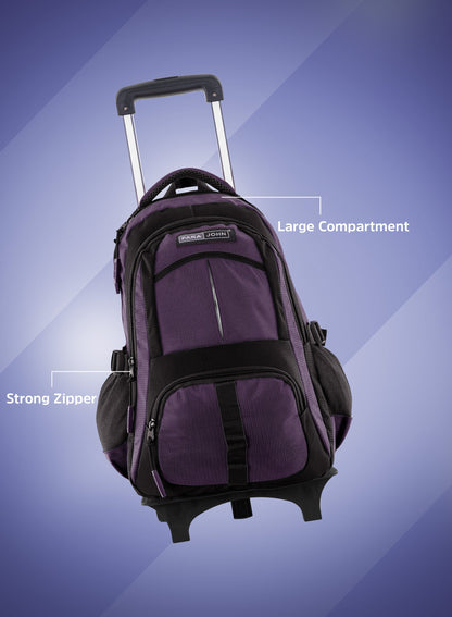 Parajohn Trolley Backpack with Wheels – Rolling School & Travel Backpack with Telescopic Handle, Heavy Duty Wheels & Multiple Compartments (16”, 18”, 20”)  PARAJOHN UAE