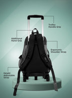 Parajohn Trolley Backpack with Wheels – Rolling School & Travel Backpack with Telescopic Handle, Heavy Duty Wheels & Multiple Compartments (16”, 18”, 20”)  PARAJOHN UAE