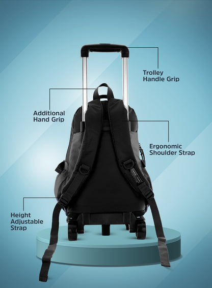 Parajohn Trolley Backpack with Wheels – Rolling School & Travel Backpack with Telescopic Handle, Heavy Duty Wheels & Multiple Compartments (16”, 18”, 20”)  PARAJOHN UAE