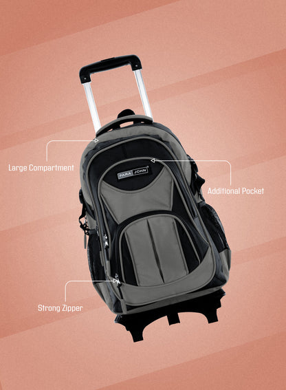Parajohn Trolley Backpack – 18” Rolling School Bag with Wheels & Telescopic Handle  PARAJOHN UAE