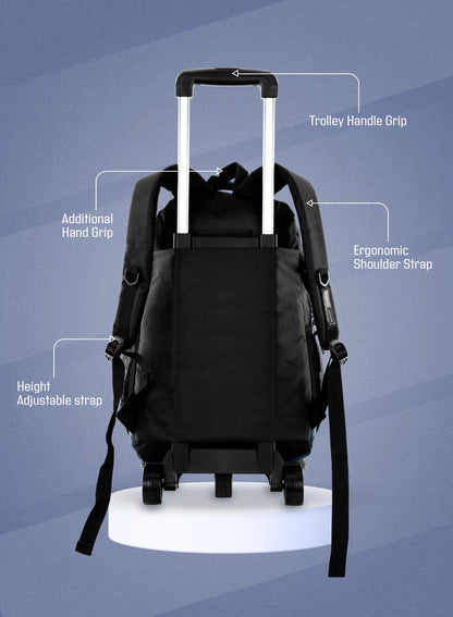Parajohn Trolley Backpack – 18” Rolling School Bag with Wheels & Telescopic Handle  PARAJOHN UAE