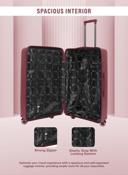 Frizzy 3-Piece PP Hardside Spinner Luggage Trolley Set