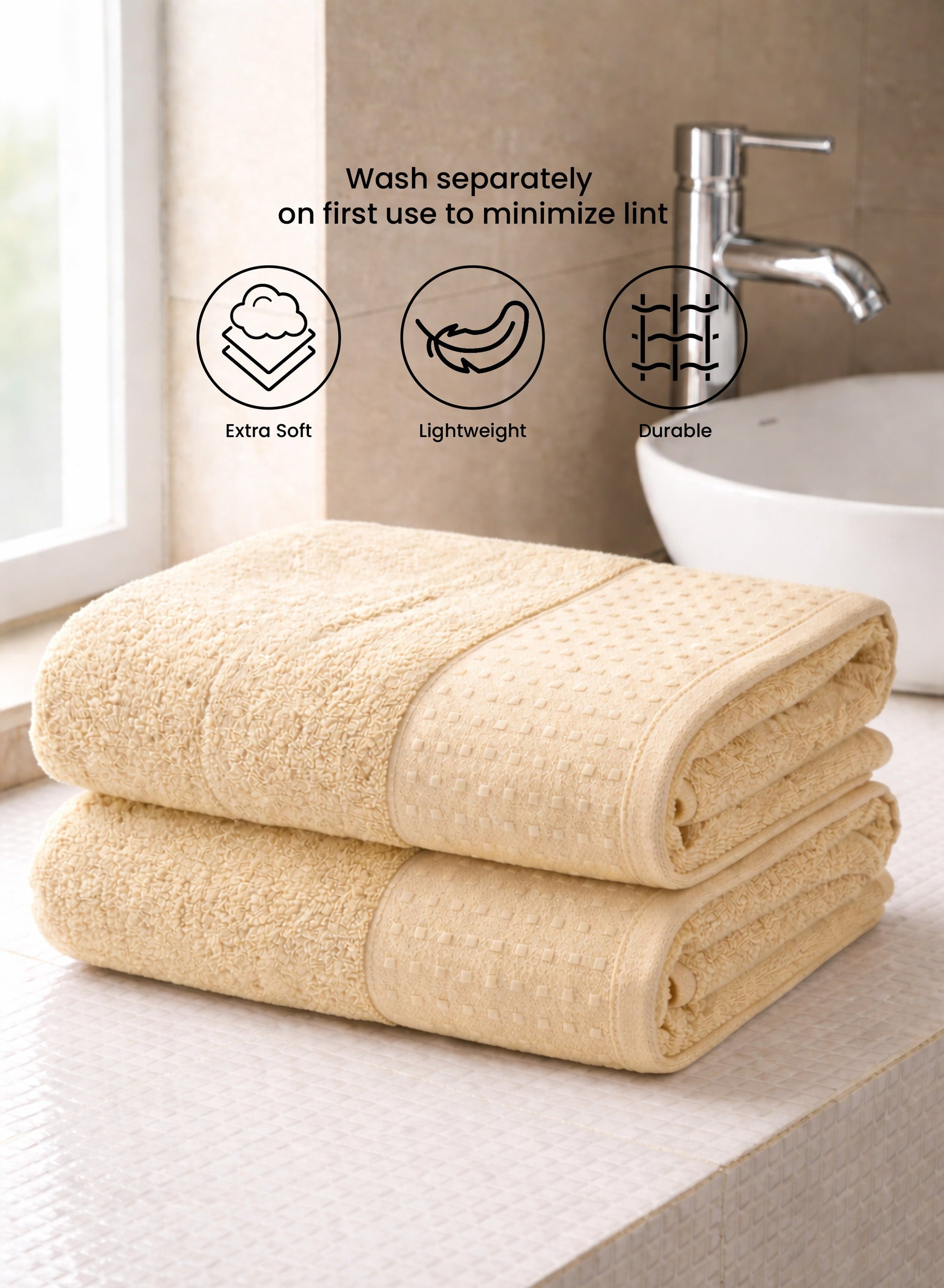 Parrylife Comfort Plus Bath Towel – Soft & Highly Absorbent Cotton Blend, Fade-Resistant, 70×140 cm  PARAJOHN UAE