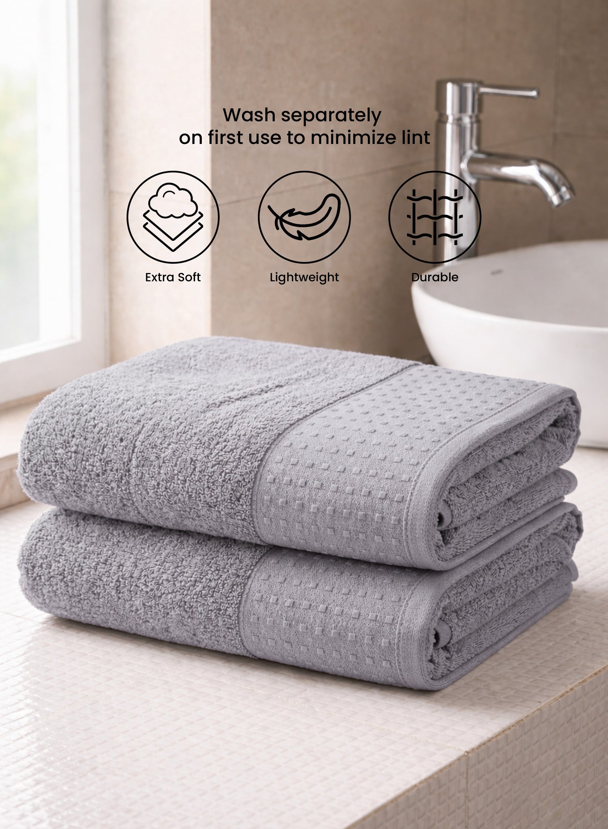 Parrylife Comfort Plus Bath Towel – Soft & Highly Absorbent Cotton Blend, Fade-Resistant, 70×140 cm  PARAJOHN UAE