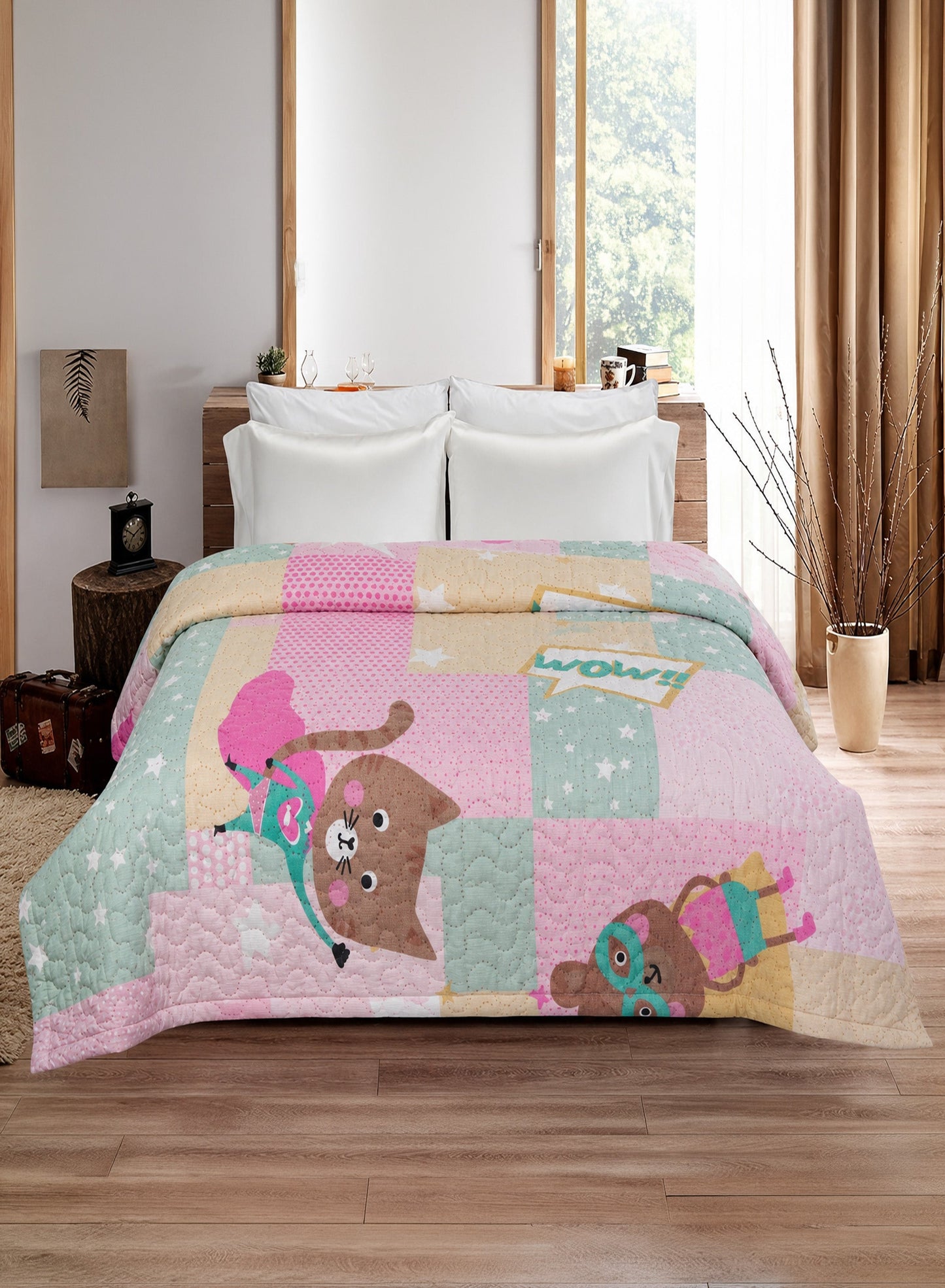 Parajohn Parrylife Kids Printed Polyester Comforter 160 × 220 cm | Lightweight Soft Single Bed Comforter | Colorful Cartoon Bedding for Kids Bedroom  PARAJOHN UAE