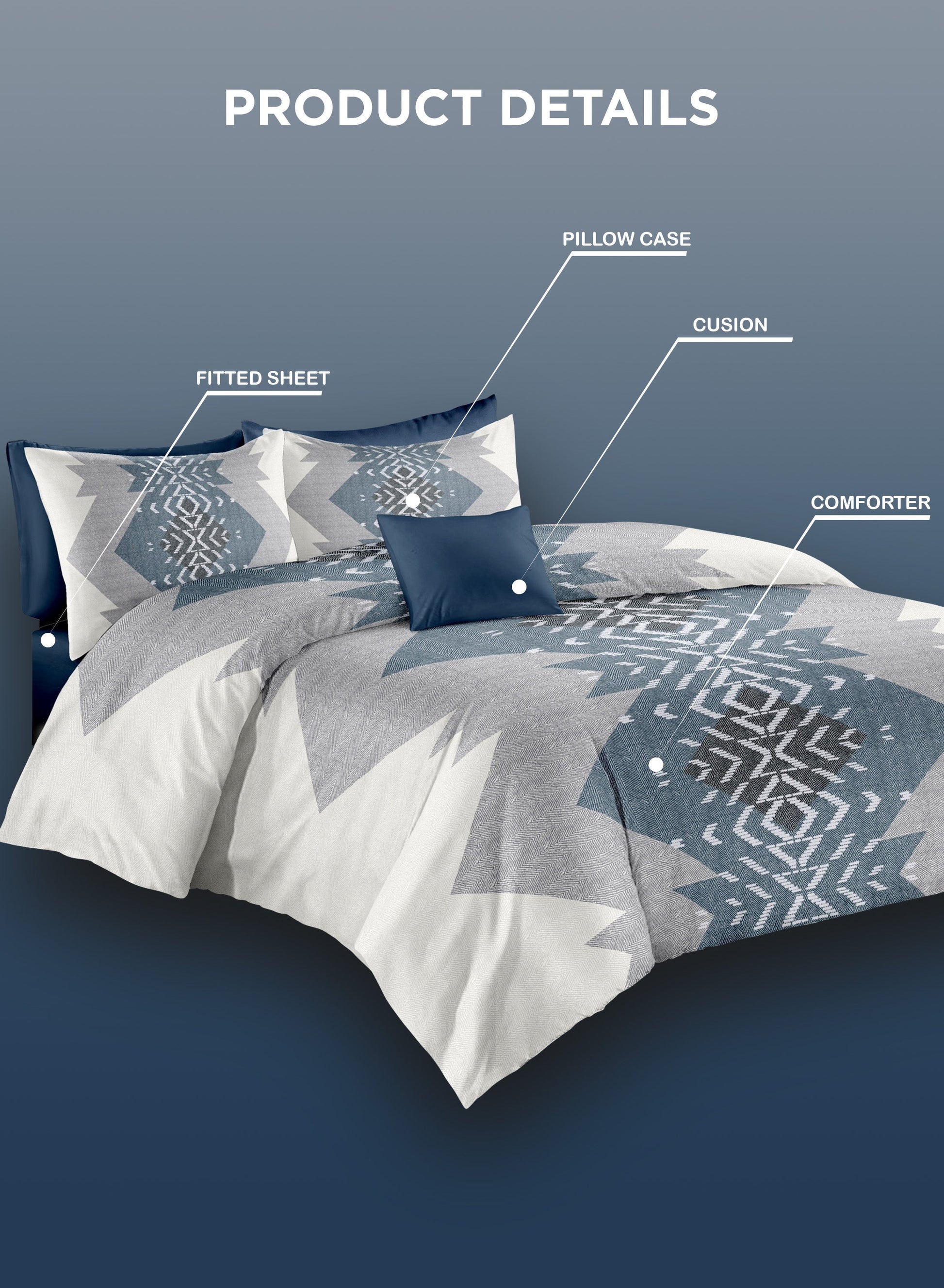 Parajohn Parry Life 4-Piece Microfiber Comforter Set – Ultra Soft Bedding Set with Fitted Sheet, Pillow Cases & Cushion (Breathable, Lightweight)  PARAJOHN UAE