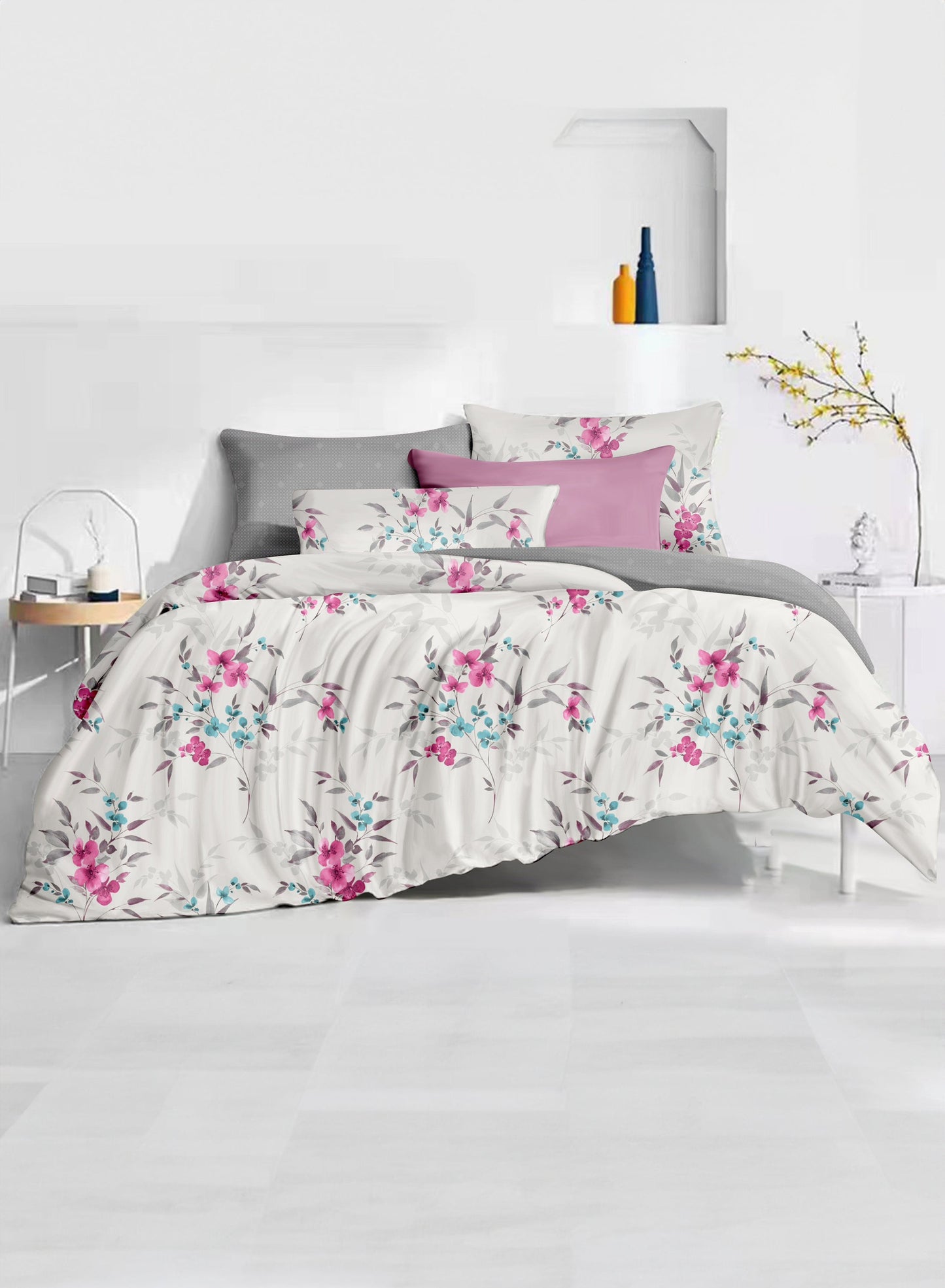 Parajohn Parry Life 4-Piece Microfiber Comforter Set – Ultra Soft Bedding Set with Fitted Sheet, Pillow Cases & Cushion (Breathable, Lightweight)  PARAJOHN UAE