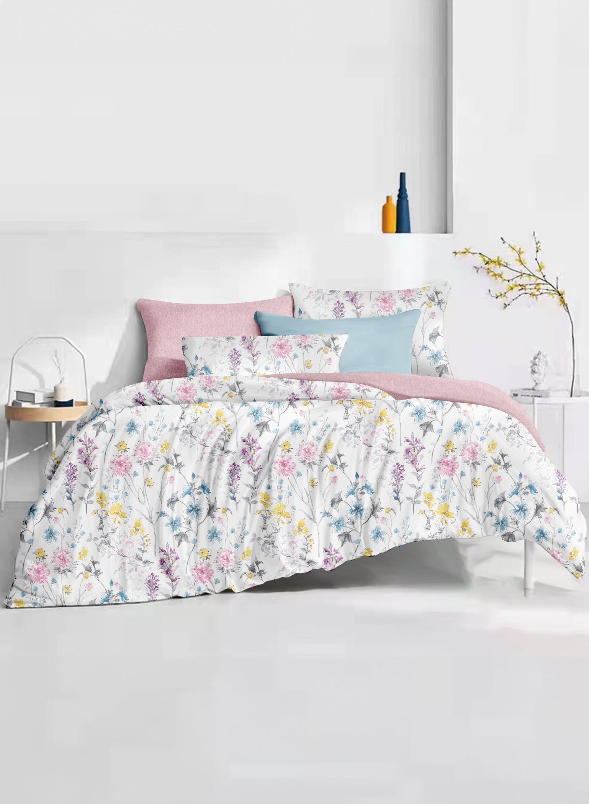 Parajohn Parry Life 4-Piece Microfiber Comforter Set – Ultra Soft Bedding Set with Fitted Sheet, Pillow Cases & Cushion (Breathable, Lightweight)  PARAJOHN UAE