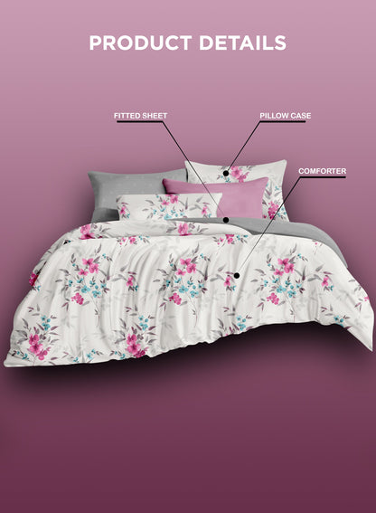 Parajohn Parry Life 4-Piece Microfiber Comforter Set – Ultra Soft Bedding Set with Fitted Sheet, Pillow Cases & Cushion (Breathable, Lightweight)  PARAJOHN UAE