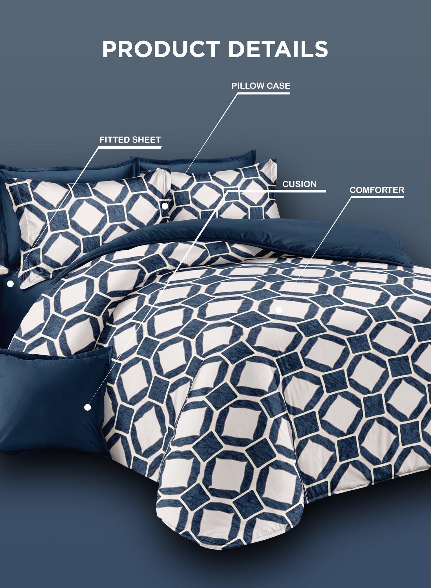 Parajohn Parry Life 4-Piece Microfiber Comforter Set – Ultra Soft Bedding Set with Fitted Sheet, Pillow Cases & Cushion (Breathable, Lightweight)  PARAJOHN UAE