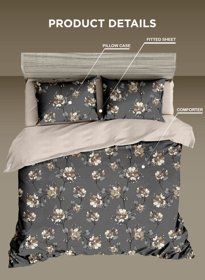 Parajohn Parry Life 4-Piece Microfiber Comforter Set – Ultra Soft Bedding Set with Fitted Sheet, Pillow Cases & Cushion (Breathable, Lightweight)  PARAJOHN UAE