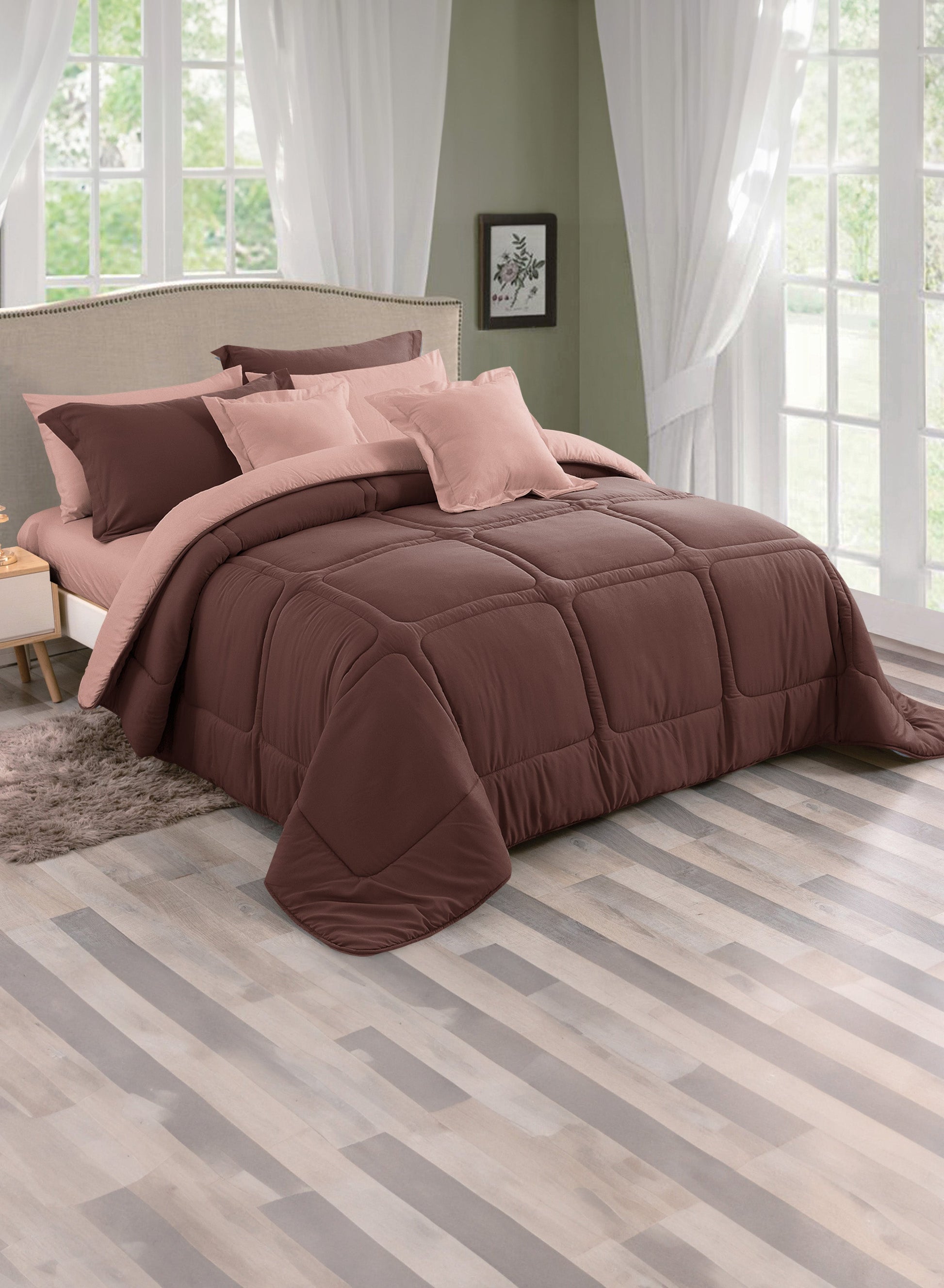 Parajohn Parry Life 6PCS Microfiber Comforter Set – Ultra Soft Bedding Set with Fitted Sheet, Pillow Cases & Cushions (Breathable, Lightweight)  PARAJOHN UAE