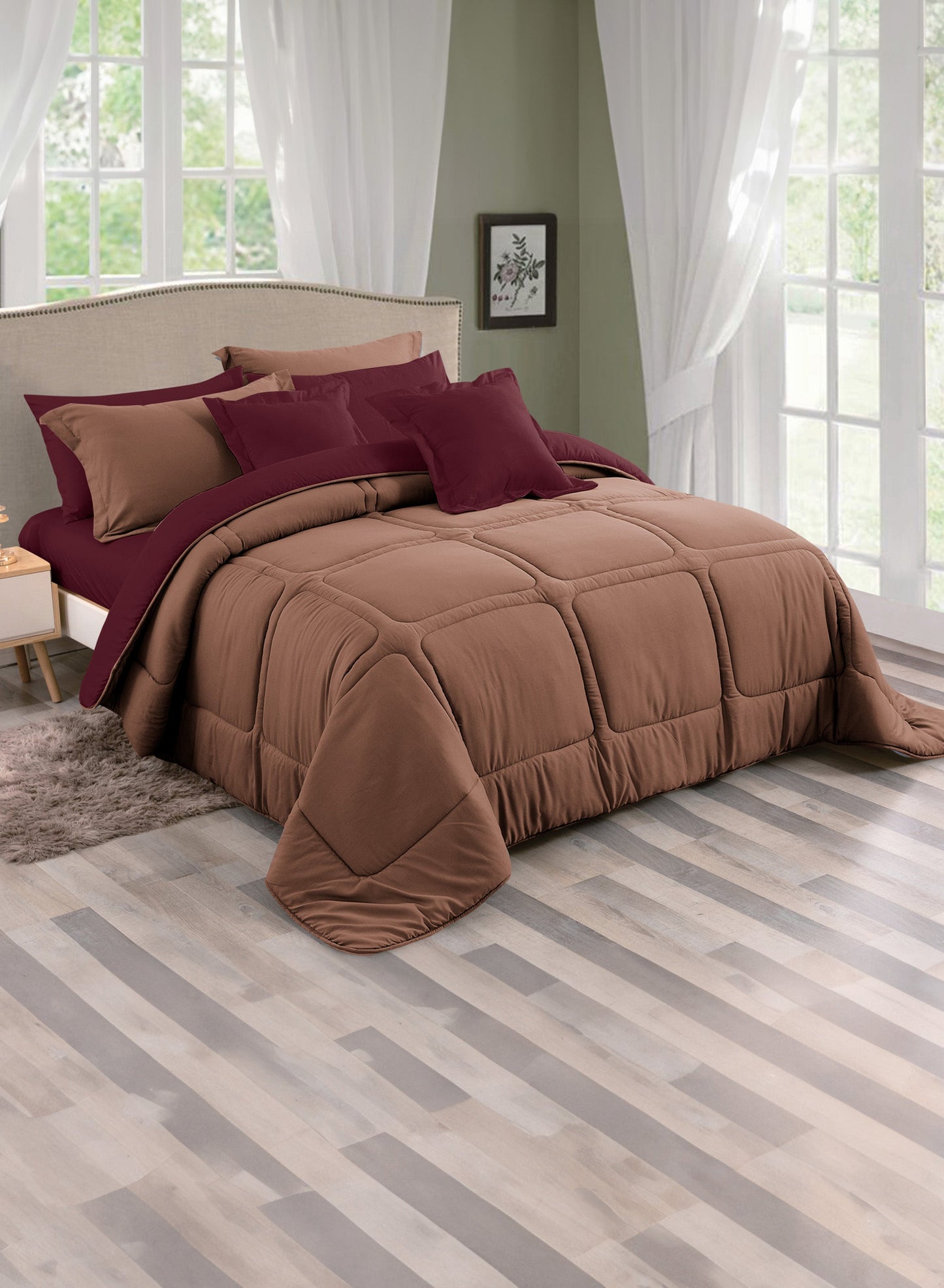 Parajohn Parry Life 6PCS Microfiber Comforter Set – Ultra Soft Bedding Set with Fitted Sheet, Pillow Cases & Cushions (Breathable, Lightweight)  PARAJOHN UAE