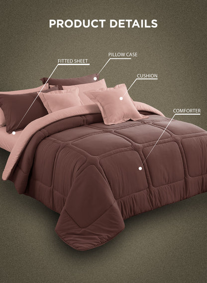 Parajohn Parry Life 6PCS Microfiber Comforter Set – Ultra Soft Bedding Set with Fitted Sheet, Pillow Cases & Cushions (Breathable, Lightweight)  PARAJOHN UAE