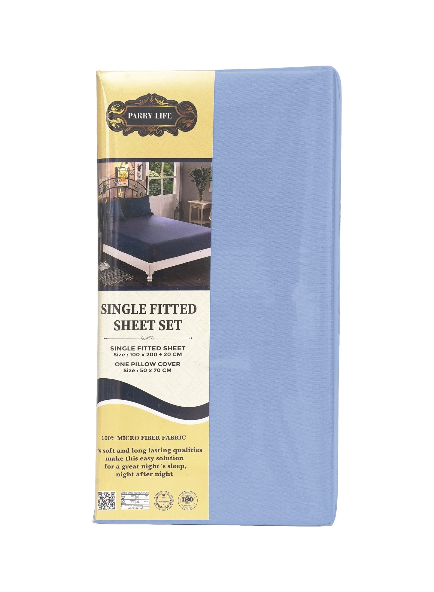Parajohn Parrylife Single Fitted Sheet Set – 100% Microfiber Soft Bedding with Pillow Cover (100x200+20 cm)  PARAJOHN UAE