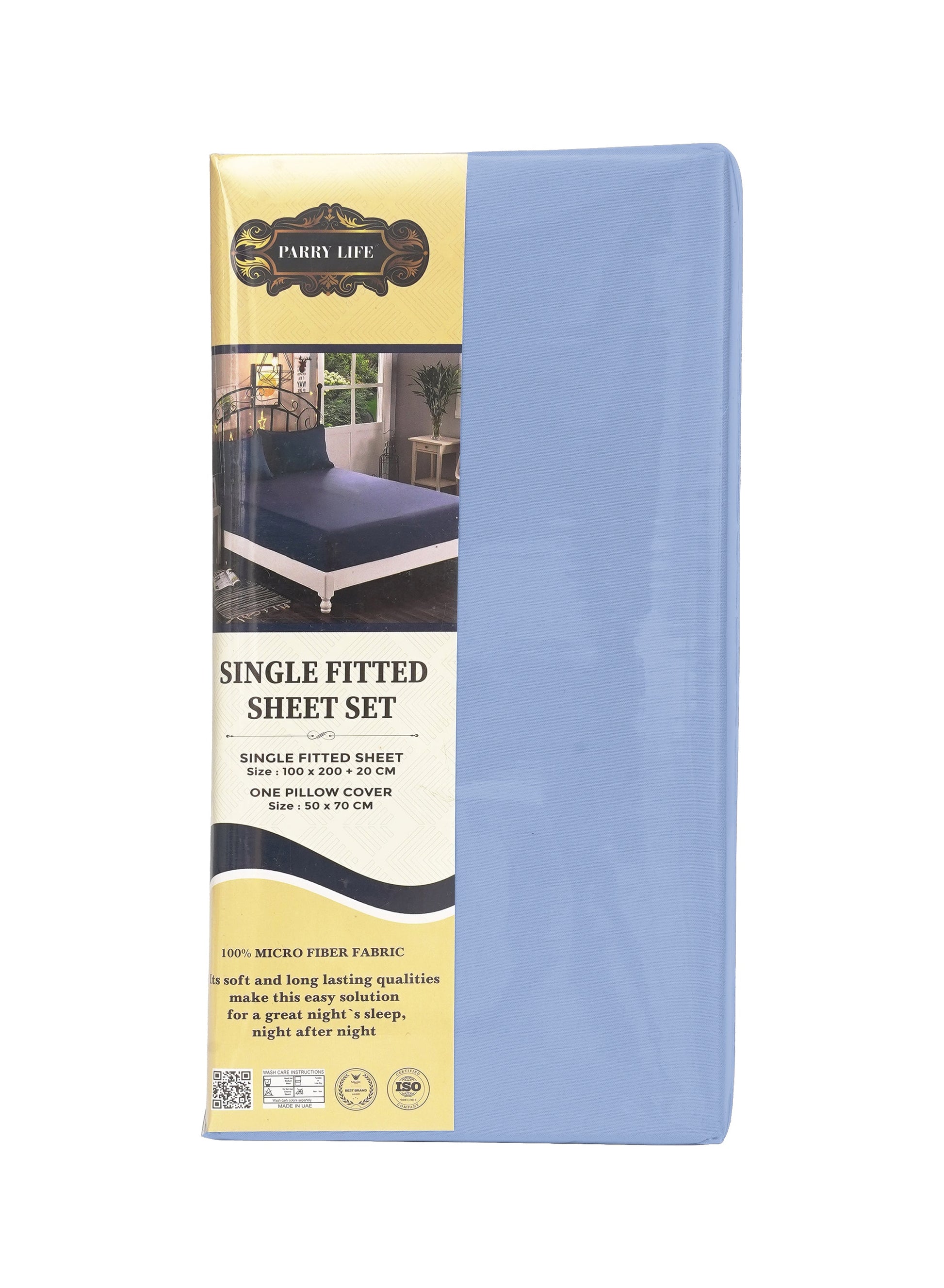 Parajohn Parrylife Single Fitted Sheet Set – 100% Microfiber Soft Bedding with Pillow Cover (100x200+20 cm)  PARAJOHN UAE