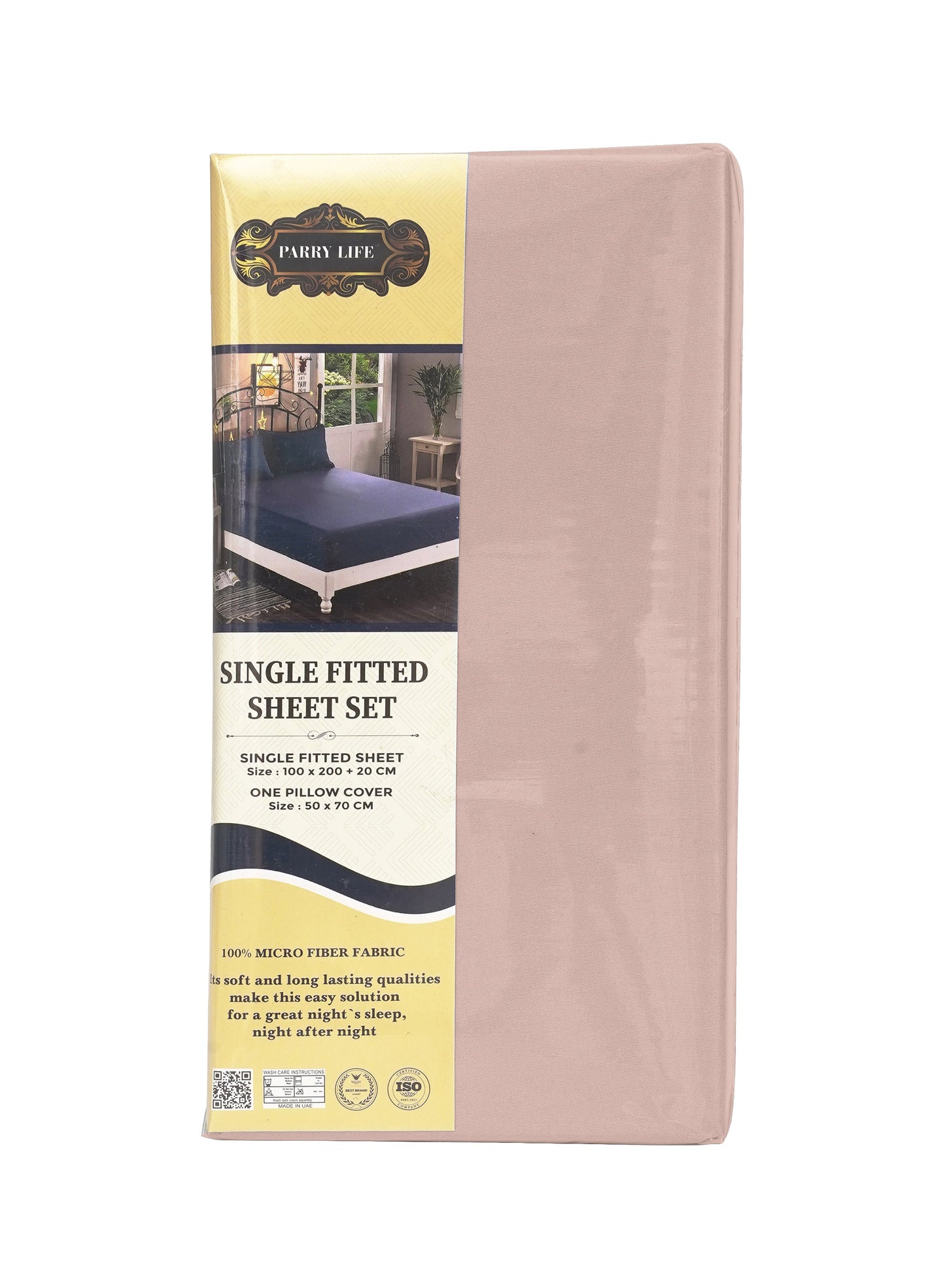 Parajohn Parrylife Single Fitted Sheet Set – 100% Microfiber Soft Bedding with Pillow Cover (100x200+20 cm)  PARAJOHN UAE
