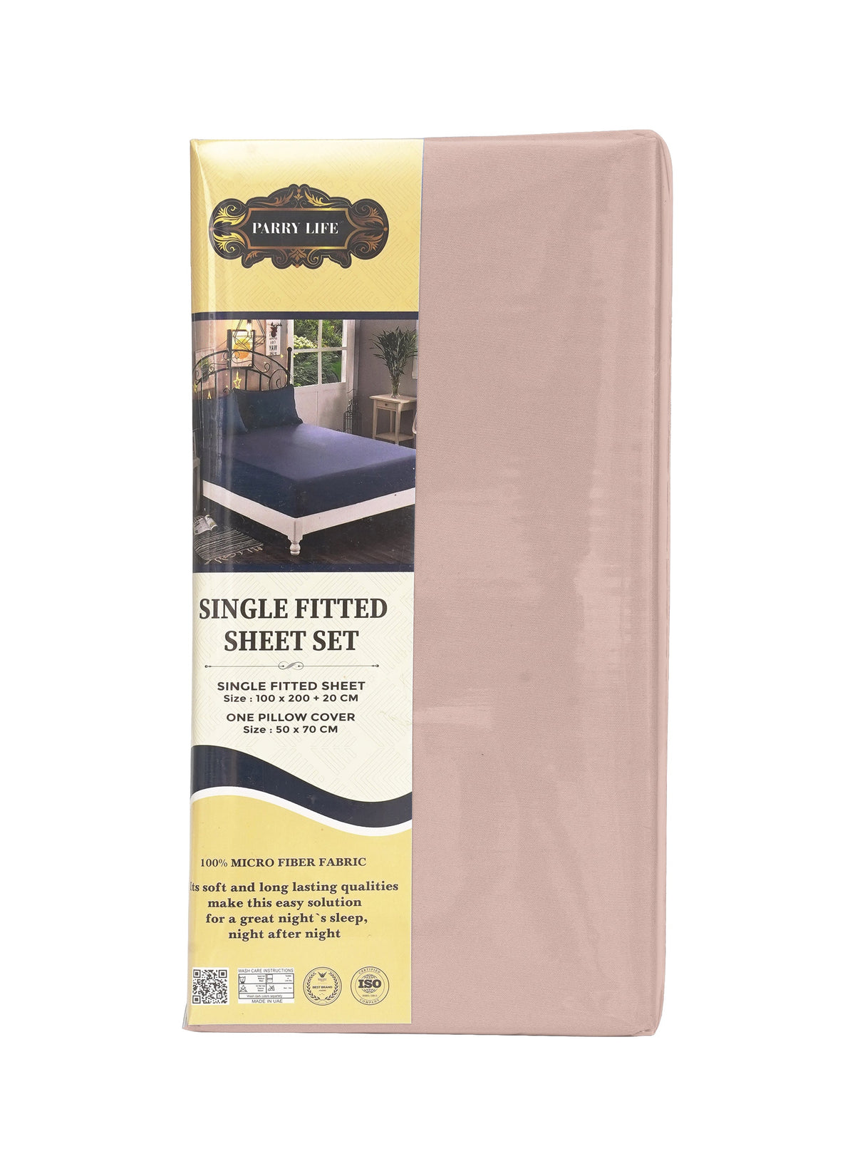 Parajohn Parrylife Single Fitted Sheet Set – 100% Microfiber Soft Bedding with Pillow Cover (100x200+20 cm)  PARAJOHN UAE