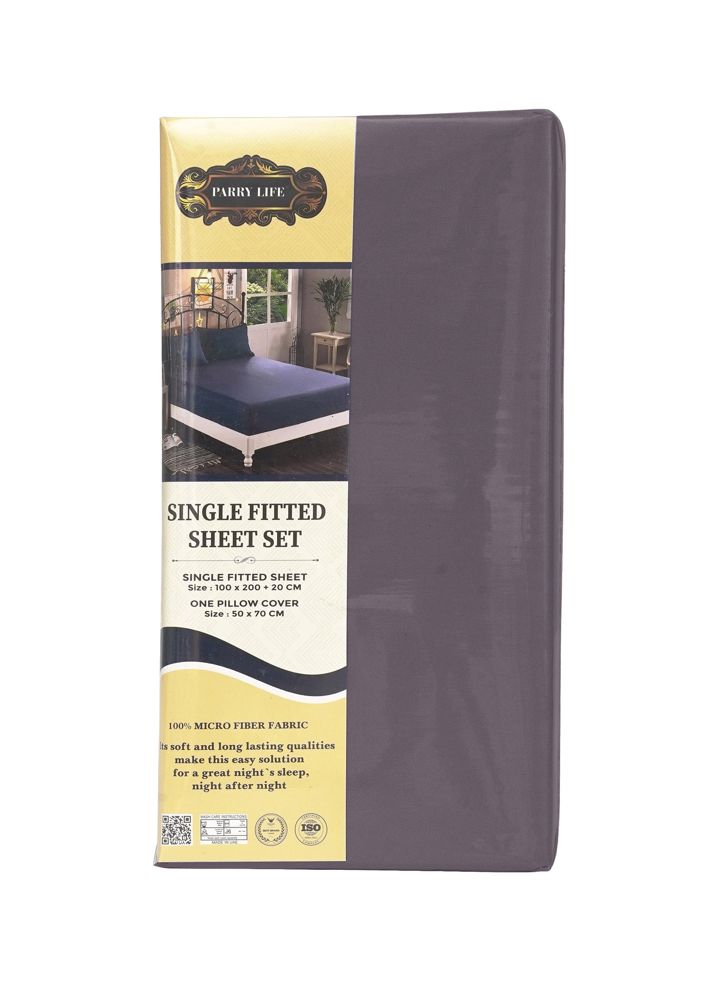 Parajohn Parrylife Single Fitted Sheet Set – 100% Microfiber Soft Bedding with Pillow Cover (100x200+20 cm)  PARAJOHN UAE