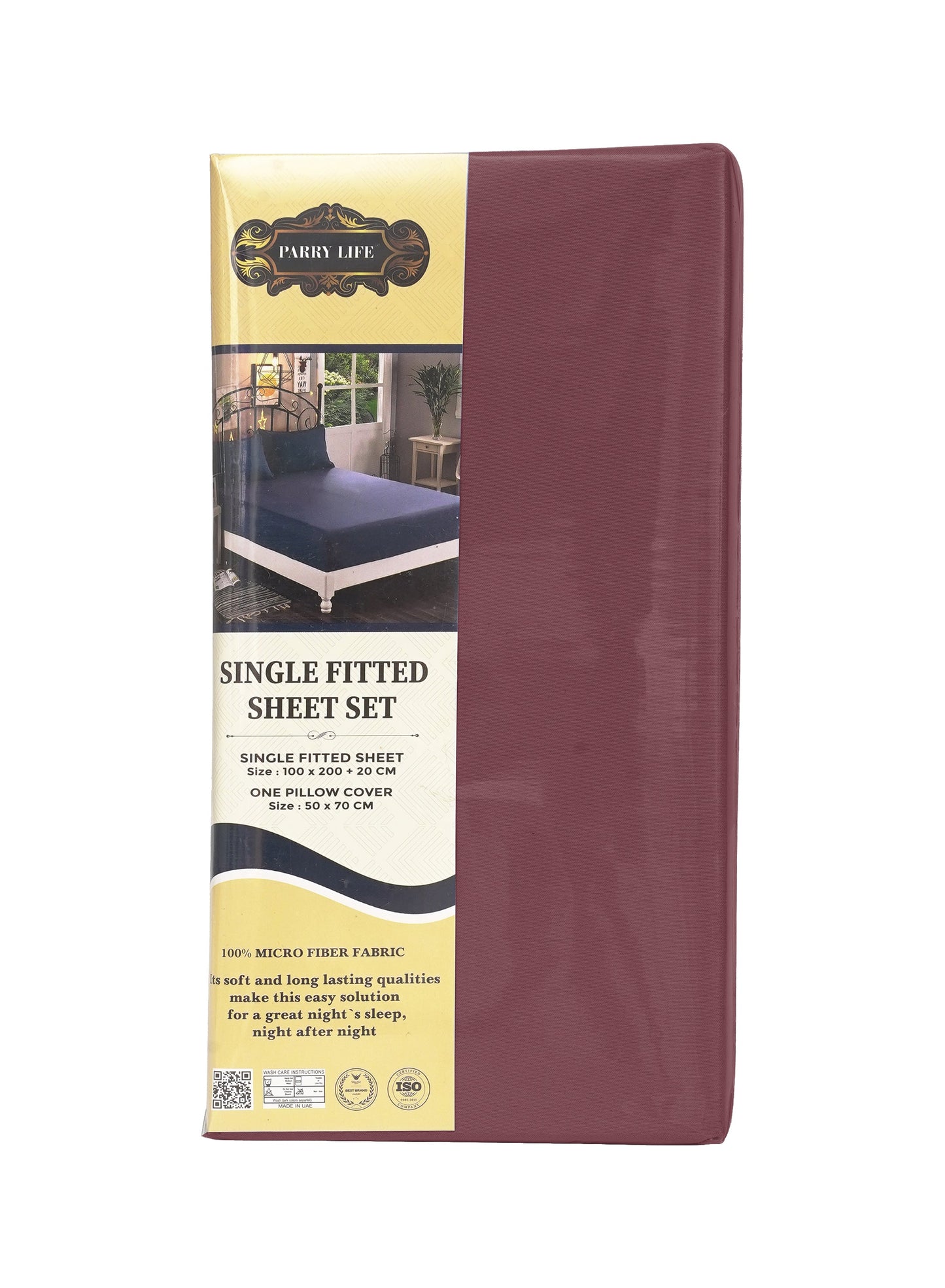 Parajohn Parrylife Single Fitted Sheet Set – 100% Microfiber Soft Bedding with Pillow Cover (100x200+20 cm)  PARAJOHN UAE